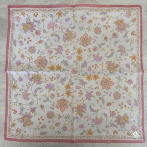 Yves Saint Laurent Floral vintage handkerchief- Pink, Orange, Purple cotton